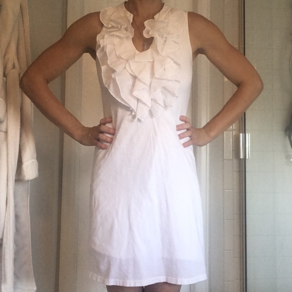 Velvet Brand White Ruffle Dress Small
